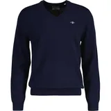 GANT Herren, Extrafine Lambswool V-Neck Pullover, Marine, XXXL