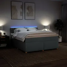 vidaXL Boxspringbett 180 x 200 cm Dunkelgrau