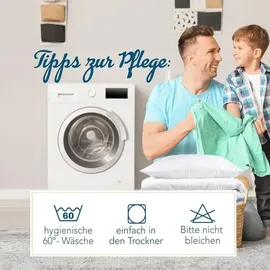 SPESSARTTRAUM 2 Stück Daunenpass Sommer Daunen Bettdecke Sommerdecke 320g 135x200 - Weiß