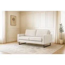 Home Affaire 2-Sitzer HOME AFFAIRE "Pinto, 166 cm, Cord, Chenille, Lederoptik", beige (natural), B:166cm H:85cm T:97cm, 90% Polyester, 10% Nylon, Sofas, mit Keder, schwarze Metallfüße, Wellenunterfederung