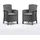 BICA Poltrona 2er Set Lido Gastro Sessel inkl. Sitzkissen, Graphit, Gartensessel, Wetterfest