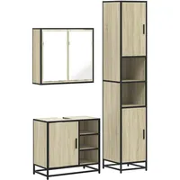 VidaXL Badmöbel-Set Sonoma 3-tlg. Eiche
