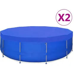 Poolabdeckungen 2 Stk. PE Rund 540 cm 90 g/m2