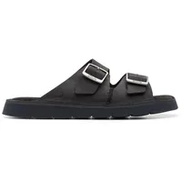 CLARKS Herren Solsbury Strap Schiebe-Sandalen, Black Leather, 44.5 EU