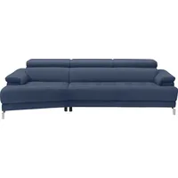 Ecksofa EGOITALIANO "Soul, extravagantes Designsofa, Megasofa, super bequem, tolle Details", blau (tide), B:246cm H:99cm T:140cm, Leder »BULL« (echtes Rindsleder). Geschliffenes, pigmentiertes und behandeltes Rindsleder mit einer Dicke von 1, 3-1, 5 mm. Dieses Leder zeigt eine ziemlich weiche Hand mit einem halb undurchsichtigen Aussehen. Es handelt sich um ein geschütztes Leder. Eine leichte Deckschicht schützt sie vor Flecken, ohne ihre ursprünglichen Eigenschaften zu verändern. Die geschützten Leder