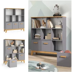 Vitalispa Organizer Malia Grau Eiche 98 x 113 cm Kinderzimmer Regal