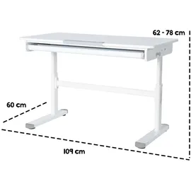 roba kids Kinderschreibtisch Smart Grow 110 x 60 cm Holz lackiert weiß
