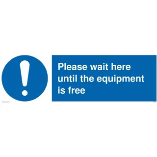 Bitte warten Sie hier, bis die Ausrüstung frei ist
