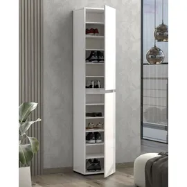 INOSIGN Mister 40 x 200 x 34 cm 2 Türen 12 Fächer hochglanz weiß / weiß