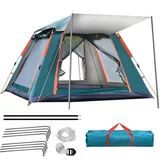 Gziztx Camping Zelt 6-8 Personen 265x265x190 cm Pop Up Zelt für Familien im Freien, wasserdichte Kuppelzelt Winddicht Automatisches Wurfzelt, geeignet für Reisen, Strand, Bergsteigen (Grün)