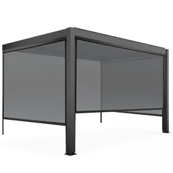 Oviala Business Bioklimatische Pergola 3x4m gelehnt und 3 Markisen