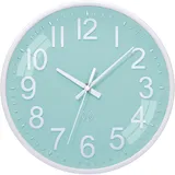 ACCSHINE Wanduhr Funk Lautlos Funkwanduhr Wanduhr Ohne Tickgeräusche 30cm Quarz Batterie Groß Einfach zu Lesen für Zimmer Zuhause Küche Wohnzimmer Schlafzimmer Büro Schule (Hellgrün)