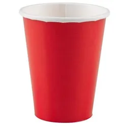 Party Pappbecher 250 ml 8 Stück uni rot