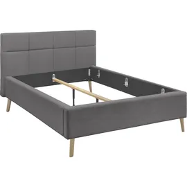 Set One by Musterring Polsterbett "Cary", grau, B:164cm L:219cm, SET ONE BY MUSTERRING, Betten, Polsterbett, wahlweise mit Matratze und Lattenrost, Füße in Eiche natur