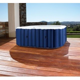 gardwell MSPA aufblasbar Outdoor Sapphire für 4 Personen 158 x 158 x 68 cm mit Massagedüsen und Filter- Aufblasfunktion per Knopfdruck Pool eckig in blau