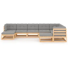 vidaXL Garten-Lounge-Set 9-tlg. grau