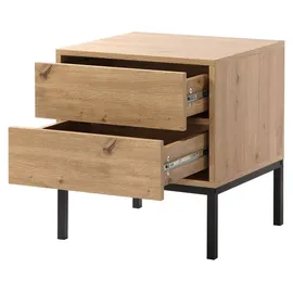 CaliCosy Nachttisch mit 2 Schubladen Holzdekor 45/40/50 cm