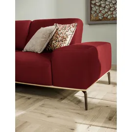 W.Schillig Ecksofa "run, Designsofa mit tollem Sitzkomfort, L-Form", rot (light brick w82), B:299cm H:88cm T:178cm, Longlife Xtra-Leder Z73: Naturwalkleder der Luxusklasse aus den erlesensten Rohhäuten.