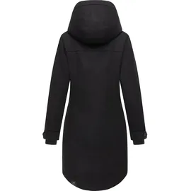 Ragwear Damen atmungsaktiver langer Wintermantel in Wollmantel-Optik warme Winterjacke Jannisa Coat YOUMODO Black Gr. XS - XS