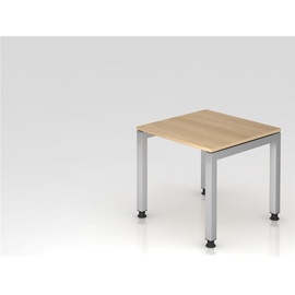 Hammerbacher Ergonomic Plus J-Serie VJS08/E/S Schreibtisch eiche rechteckig, 4-Fuß-Gestell silber 80,0 x 80,0 cm