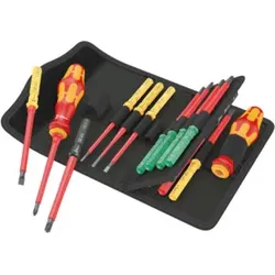 Wera VDE-Wechselklingen mit Handhalter, Kraftform Kompakt VDE 17 Universal 1 Tool Finder, 17-teilig