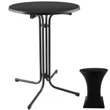 Tectake Stehtisch, rund mit Tischhusse, standfest und pflegeleicht, 90 x 110 cm,
