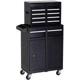 DURHAND Werkstattwagen 5 Schubladen Metall 60 x 28 x 104,5 cm schwarz