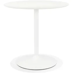 Kadima Design Runder Tisch, Ø 80 cm, Holz & Weißmetall, platzsparend und robust