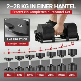 MIWEBA verstellbare Kurzhantel VH200 2-28 kg Stahl schwarz