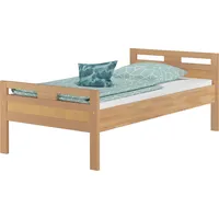 Erst-Holz Erst-Holz, Bett, Massivholzbett Seniorenbett Buche natur Einzelbett Hohes Bett mit Matratze 60.74-10FLM (100 x 200 cm)