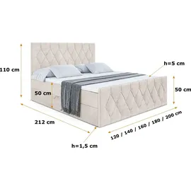 altdecor VELANTO 180 x 200 cm H4 Beige
