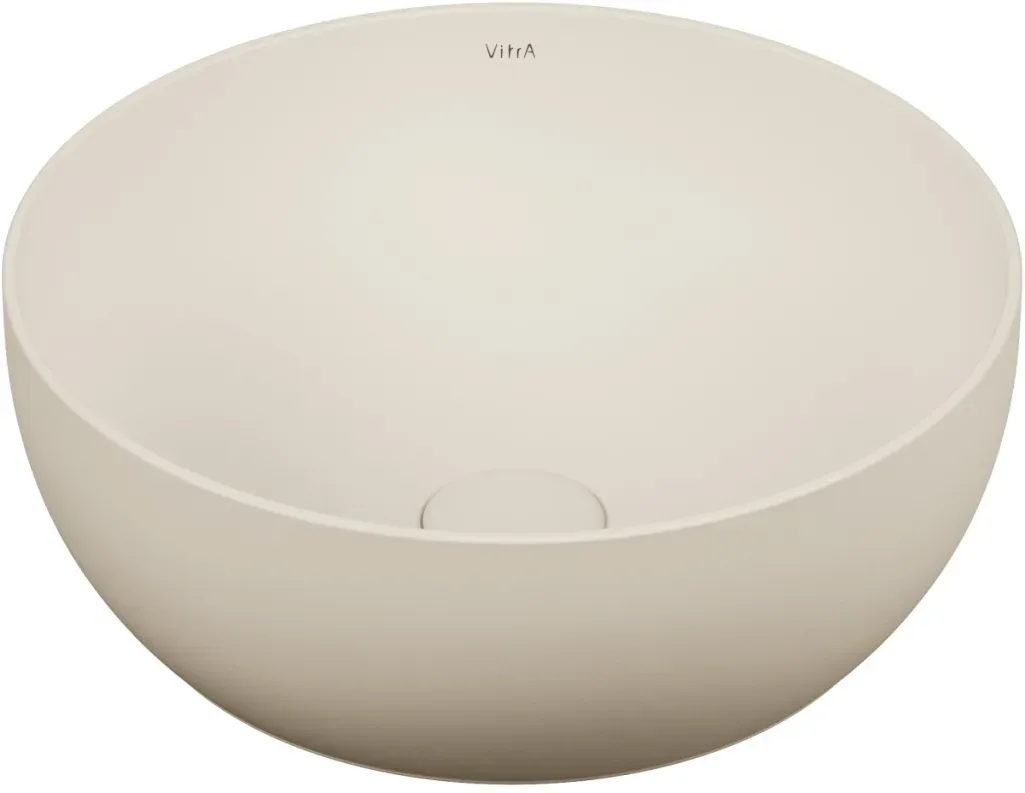 VitrA Outline Aufsatzschale rund d: 40 cm CERAFINE Sanitärkeramik Sandbeige Matt,5992B422-0016 5992B422-0016