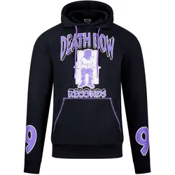 Sweatshirt RECOVERED "Death Row Purple Chair", Herren, Gr. L, schwarz, 100% Baumwolle, bedruckt, casual, Langarm, Sweatshirts, mit coolem Death Row Records-Logoprint