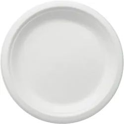 WISEFOOD 50 Teller - Zuckerrohr Teller - 17 cm (rund, weiß) Bagasse