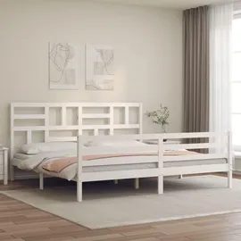 vidaXL Massivholzbett 200 x 200 cm Weiß