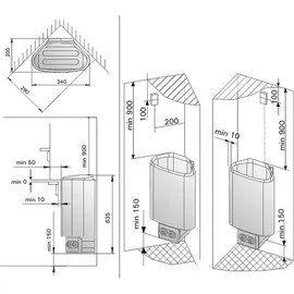 Harvia Saunaofen Delta D29E 2,9 kW + Zubehör