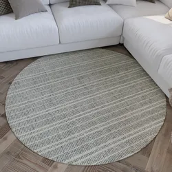 Wollteppich WECON HOME "Hamptons FORTYFIVE", grau, H:15mm Ø:200cm, Schurwolle, Teppiche, Schurwolle, Kurzflor, Wohn- & Schlafzimmer, elegant, Streifen Design