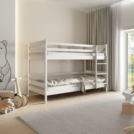 masseno Etagenbett SIMBA 80 x 160 cm Kiefer massiv weiß