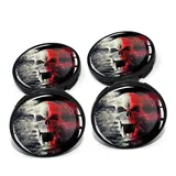 4 x Nabendeckel 60mm Durchmesser Nabenkappen Felgendeckel Felgenaufkleber Gel Emblem Doming für Auto Felgen Kfz Tuning Zubehör Radnabenkappen DM006 (Nr. 1 Scull Bicolor, Nabendeckel Set)