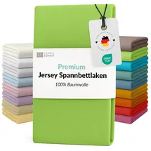 Carpe Sonno Spannbettlaken Baumwolle-Jersey 90 x 200 - 100 x 220 cm grün