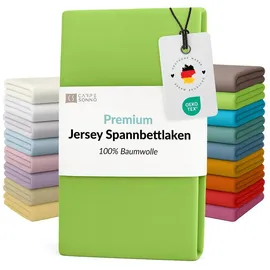 Carpe Sonno Spannbettlaken Baumwolle-Jersey 90 x 200 - 100 x 220 cm grün