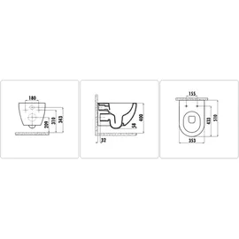 Creavit Wand-WC mit WC-Sitz Weiß