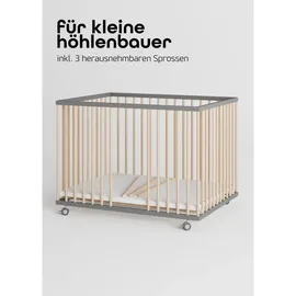 Sämann Laufgitter, Matratze Cloud Air Lattenrost Sprossen grau/natur Premium – Gr.: 75x100 cm,