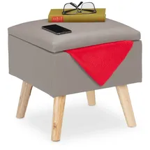 Relaxdays Sitzhocker mit Stauraum, Kunstleder,