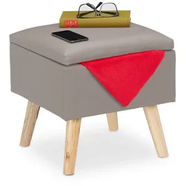 Relaxdays Sitzhocker mit Stauraum, Kunstleder,