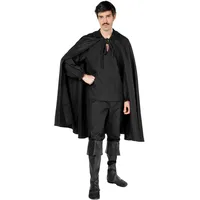 Zorro Cape - Kostüm-Zubehör des schwarzen Rächers für Karneval, Halloween & Motto-Party