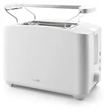 Clatronic Clatronic® Toaster 2 Scheiben | Toaster mit Auftau-/Aufwärm-/Schnellstoppfunktion | Toaster mit Brötchenaufsatz | Toaster weiß