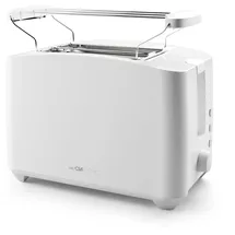 Clatronic Clatronic® Toaster 2 Scheiben | Toaster mit Auftau-/Aufwärm-/Schnellstoppfunktion | Toaster mit Brötchenaufsatz | Toaster weiß