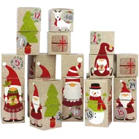 Papierdrachen DIY Adventskalender zum Befüllen - Kisten Set - Motiv Wichtel - 24 Bunte Schachteln aus Karton zum Aufstellen und zum Befüllen - 24 Boxen - Weihnachten 2024