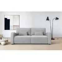OTTO home 3-Sitzer OTTO HOME "JIGGS wahlweise Schlafsofa mit Bettkasten, Maße B/H/T: 228/96/110 cm", grau (hellgrau), B:228cm H:96cm T:110cm, 100% Polyester, Sofas, Sofa mit Wellenunterfederung, enthält 2 Rückenkissen und 2 Zierkissen